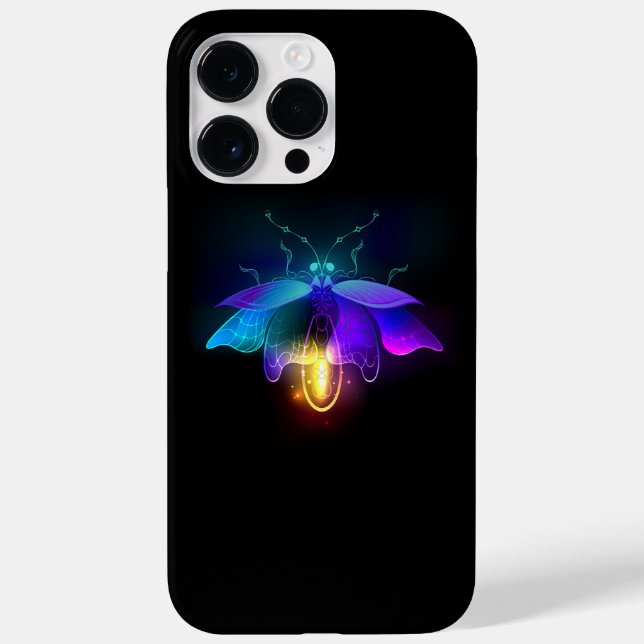 Neon Firefly on black Case-Mate iPhone Case (Back)