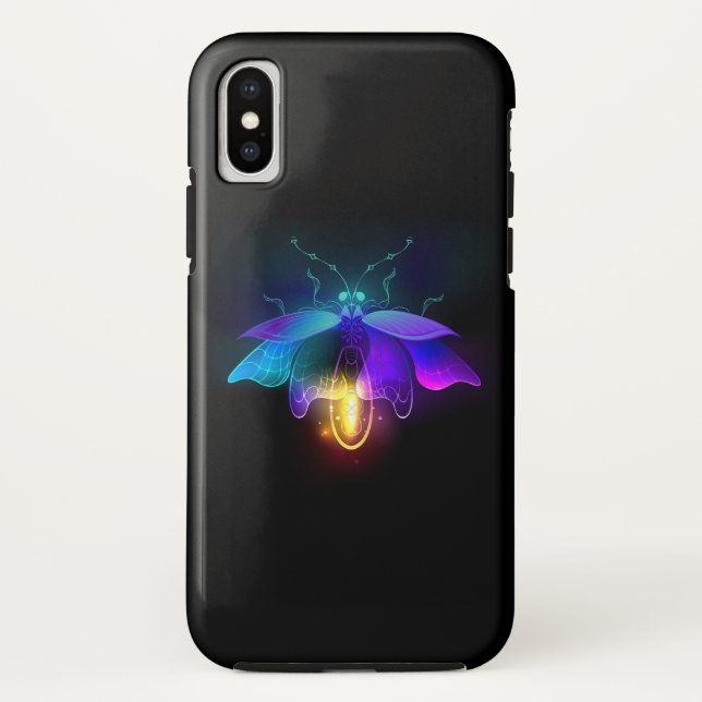 Neon Firefly on black Case-Mate iPhone Case (Back)