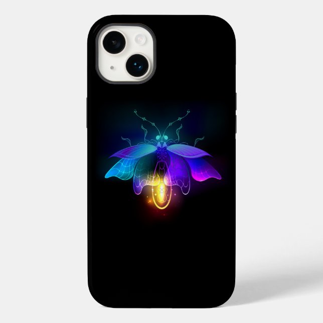 Neon Firefly on black Case-Mate iPhone Case (Back)