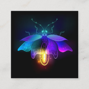 Neon Firefly on black Discount Card