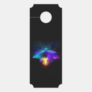 Neon Firefly on black Door Hanger