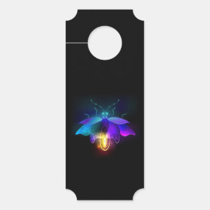 Neon Firefly on black Door Hanger