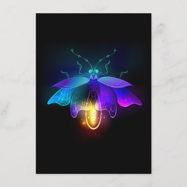 Neon Firefly on black Enclosure Card (Front)