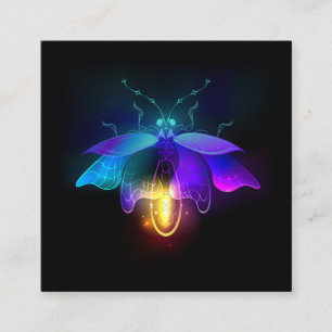 Neon Firefly on black Enclosure Card