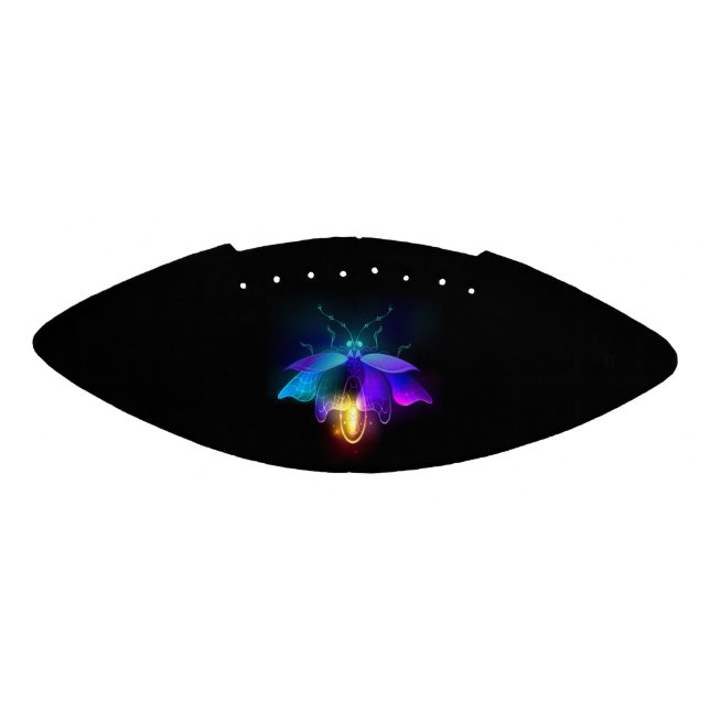 Neon Firefly on black Football (Panel)