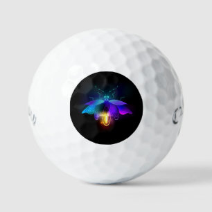 Neon Firefly on black Golf Balls