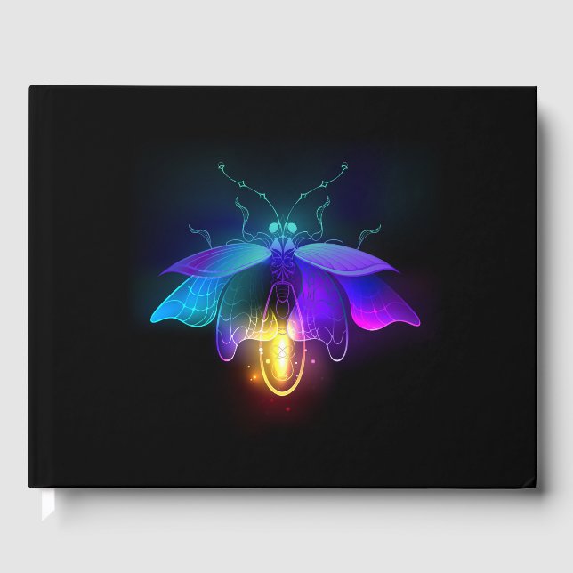 Neon Firefly on black Guest Book (Front)