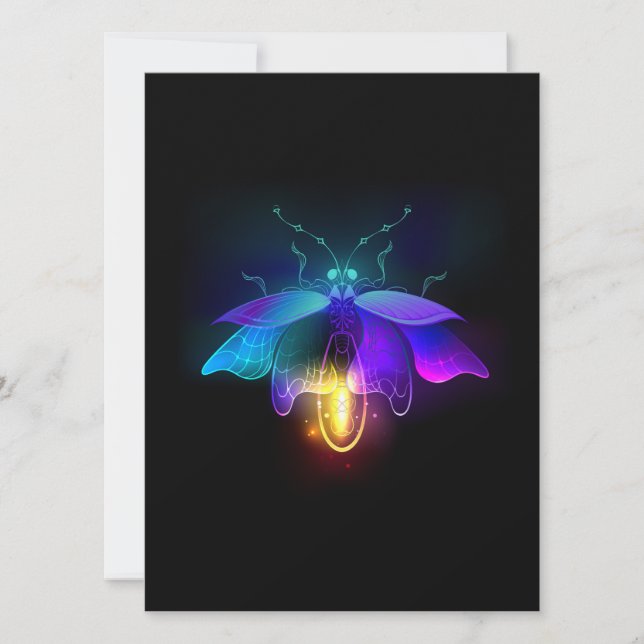 Neon Firefly on black Invitation (Front)