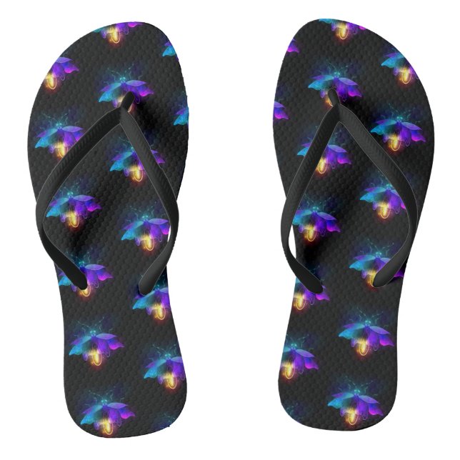 Neon Firefly on black Jandals (Footbed)