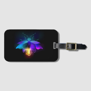 Neon Firefly on black Luggage Tag