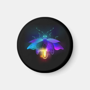 Neon Firefly on black Magnet