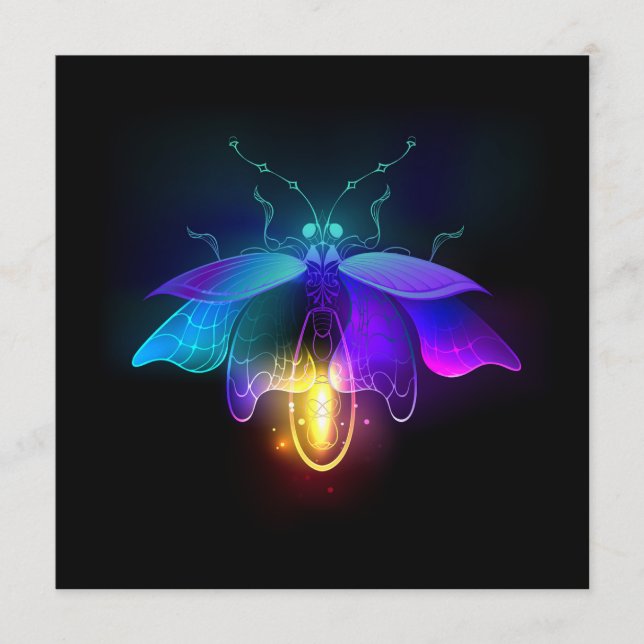 Neon Firefly on black Menu (Front)