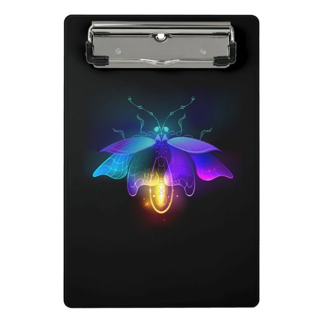 Neon Firefly on black Mini Clipboard (Front)