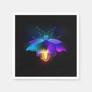 Neon Firefly on black Napkin