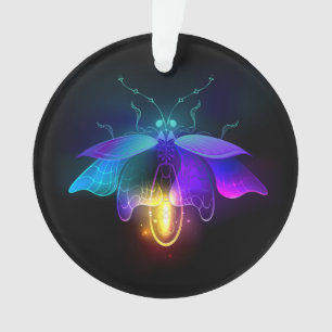 Neon Firefly on black Ornament