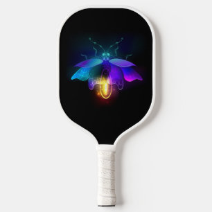 Neon Firefly on black Pickleball Paddle