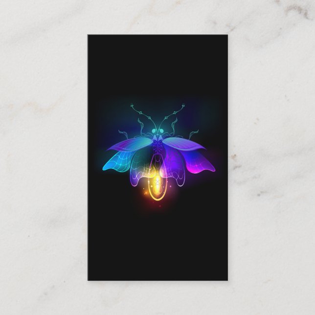Neon Firefly on black Place Card (Front)
