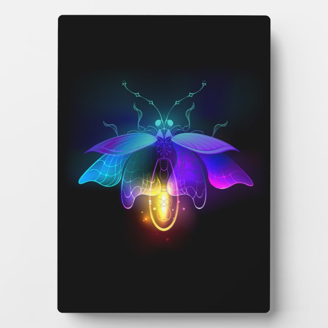Neon Firefly on black Plaque (Front)
