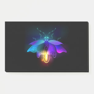 Neon Firefly on black Post-it Notes