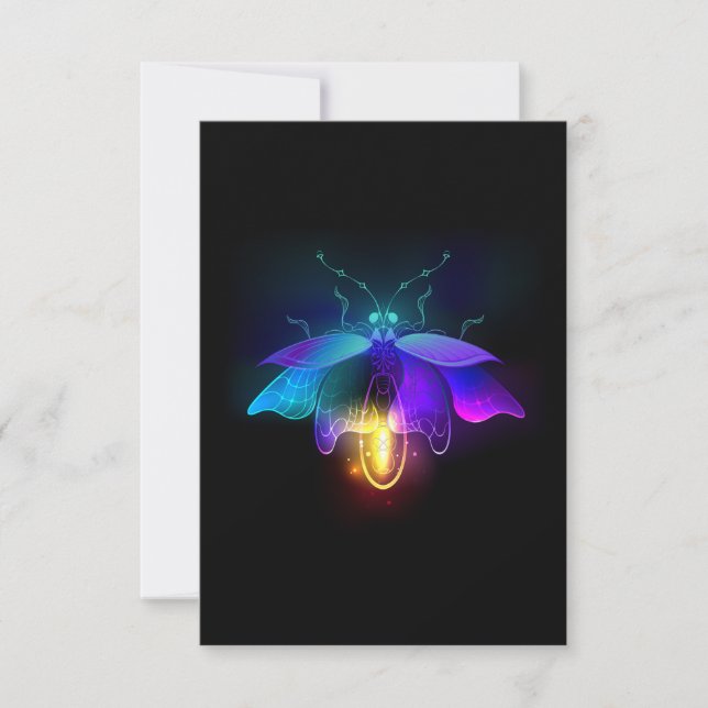 Neon Firefly on black RSVP Card (Front)
