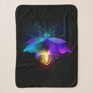 Neon Firefly on black Sherpa Blanket