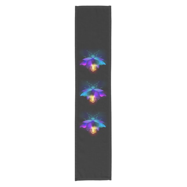 Neon Firefly on black Short Table Runner (Front)