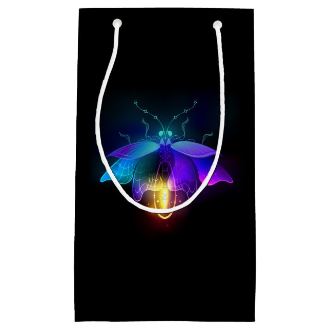 Neon Firefly on black Small Gift Bag (Front)