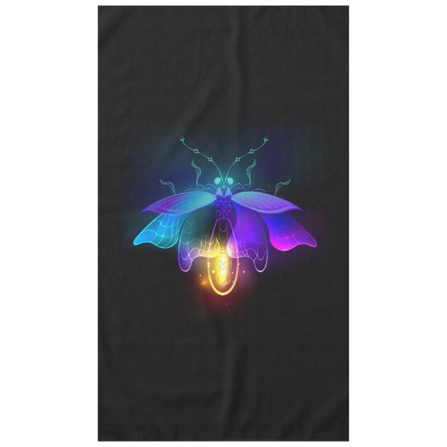Neon Firefly on black Tablecloth (Front)