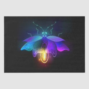 Neon Firefly on black Tissue Paper