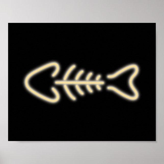 Neon Fish Bones Poster (Front)