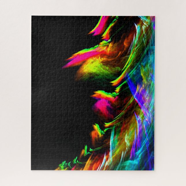 Neon Flames of Rave Lights and Party Jigsaw Puzzle (Vertical)