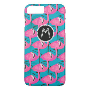 Neon Flamingos   Add Your Initial iPhone 8 Plus/7 Plus Case