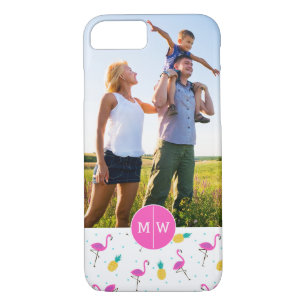 Neon Flamingos   Add Your Photo & Monogram Case-Mate iPhone Case