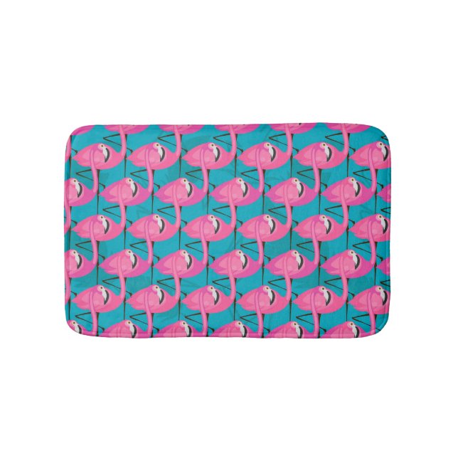 Neon Flamingos Bath Mat (Front)