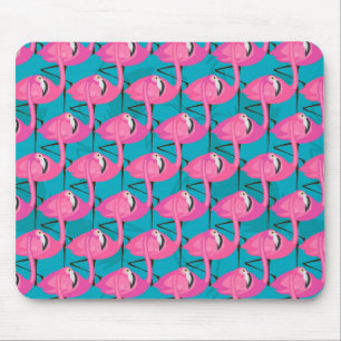 Neon Flamingos Mouse Pad