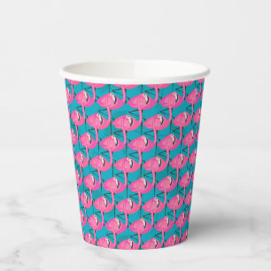Neon Flamingos Paper Cups