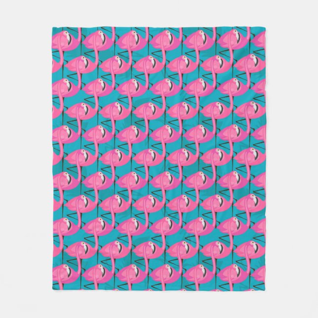 Neon Flamongos Fleece Blanket (Front)