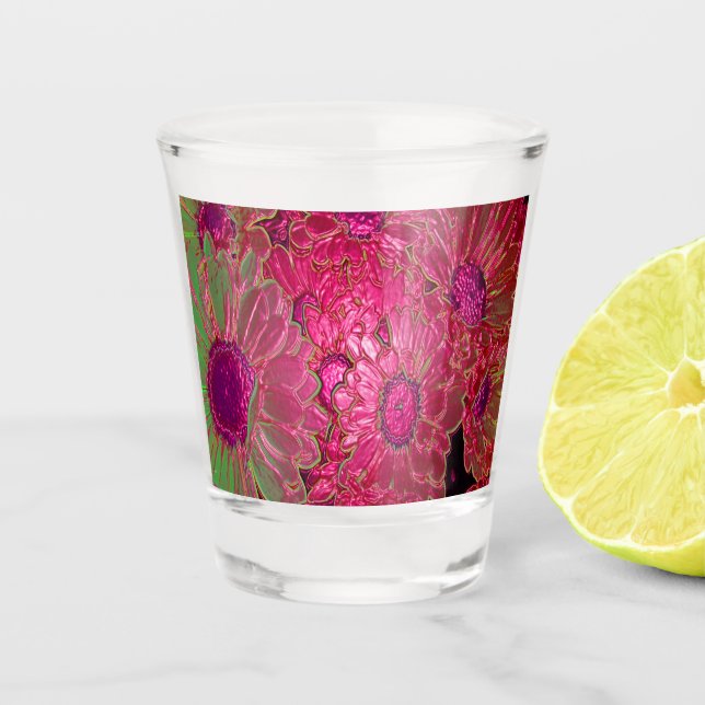 Neon Floral #1 Shot Glass (Front)