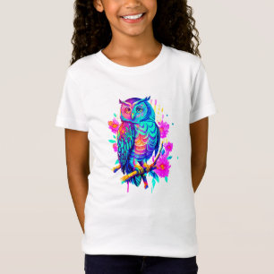 Neon floral Owl T-Shirt