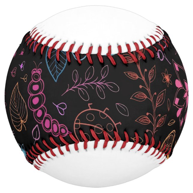 Neon Floral Softball | Colorful Boho Sports Gift  (Front)