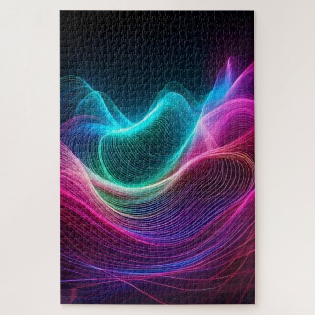 Neon Flow – A Symphony of Light and Motion Jigsaw Puzzle (Vertical)