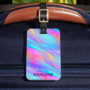 Neon Flow Personalised Luggage Tag
