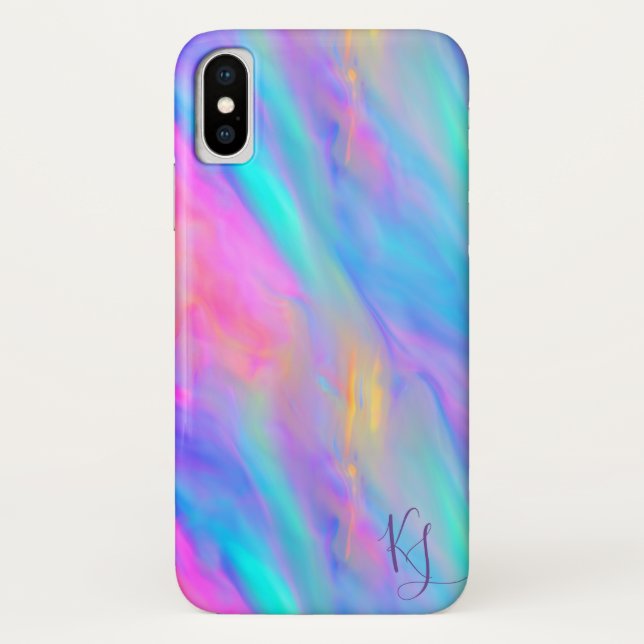 Neon Flow Personalised Phone Case (Back)