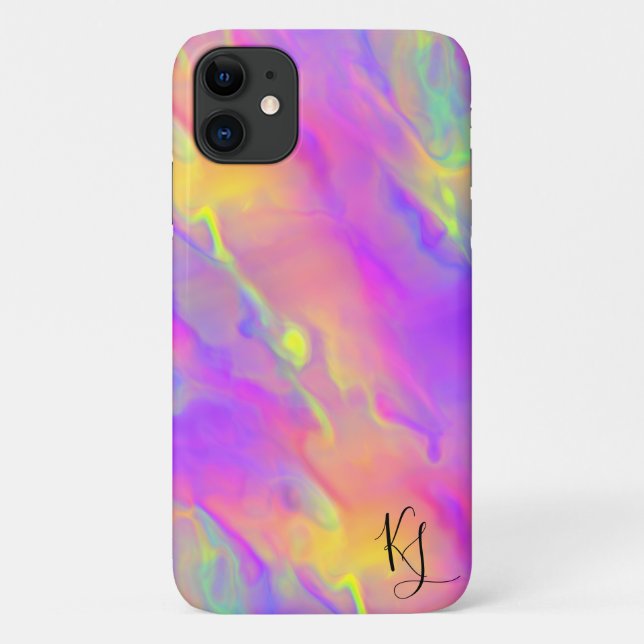 Neon Flow Personalised Phone Case (Back)
