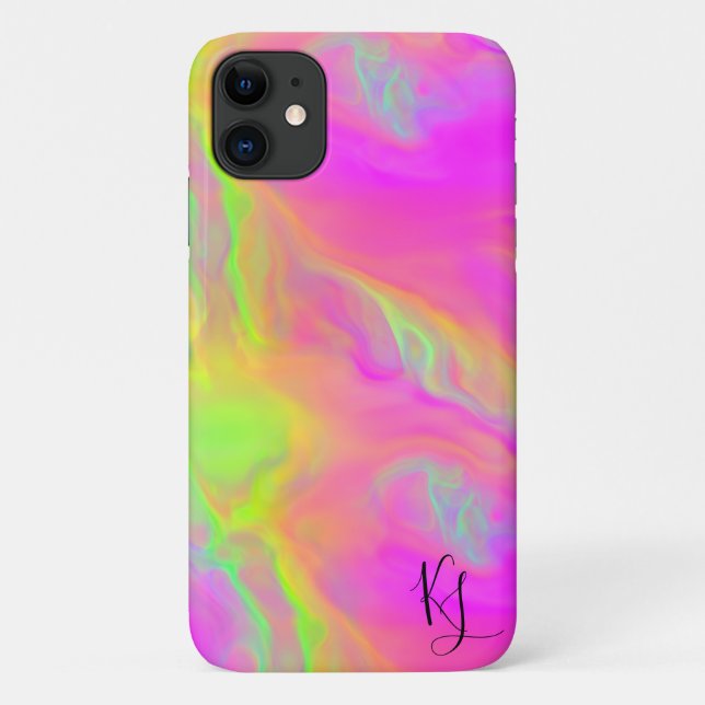 Neon Flow Personalised Phone Case (Back)