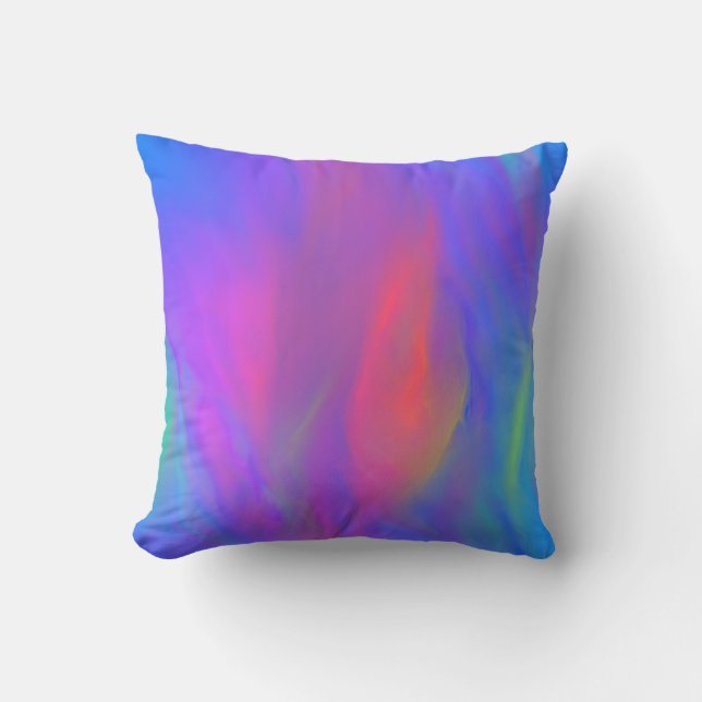 Neon Flow Throw Pillow (Front)