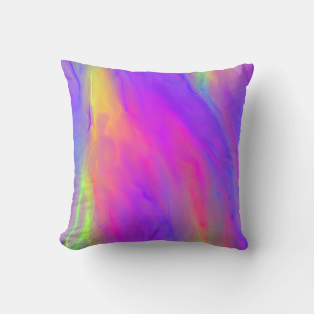 Neon Flow Throw Pillow (Front)