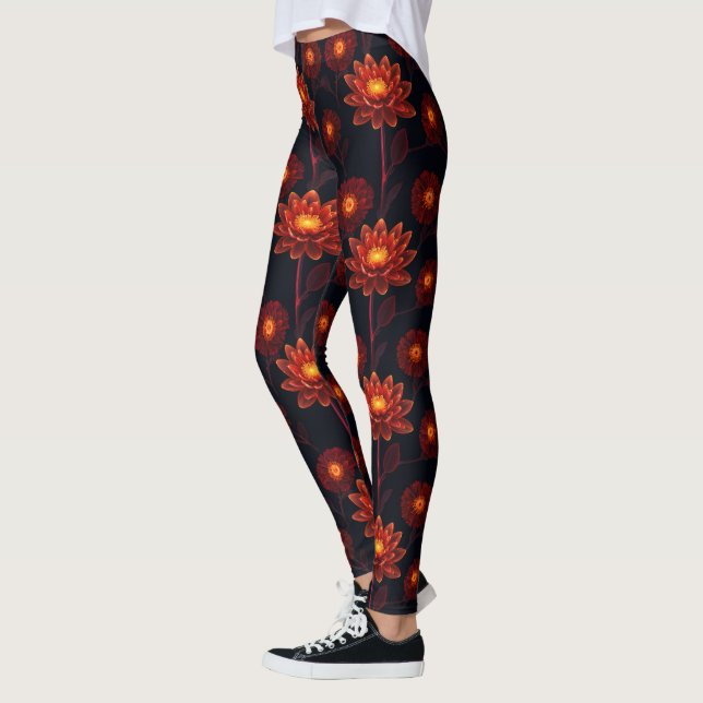 Neon Flower Blossom Leggings (Left)