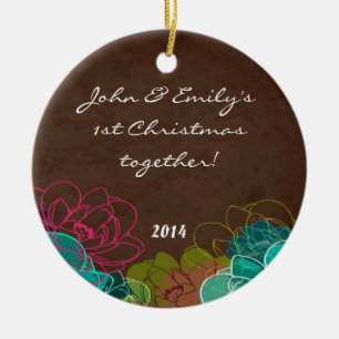 Neon Flower Floral Rose Personalised Name Ornament