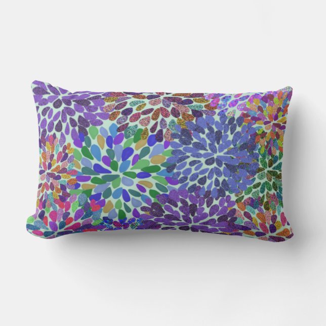Neon Flower Petals Outdoor Cushion (Front)